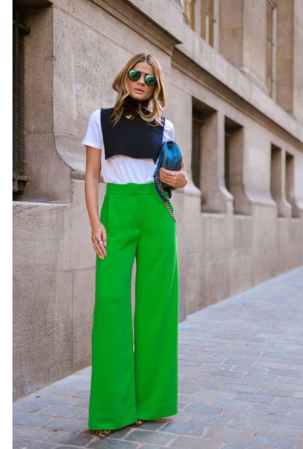 سروال واسع باللون الأخضر من Philosophy By Lorenzo Serafini