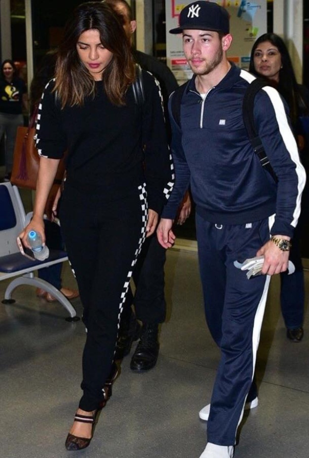 بريانكا تشوبرا ونيك جوناس لحظة وصولهما لمطار ريو دي جنيرو