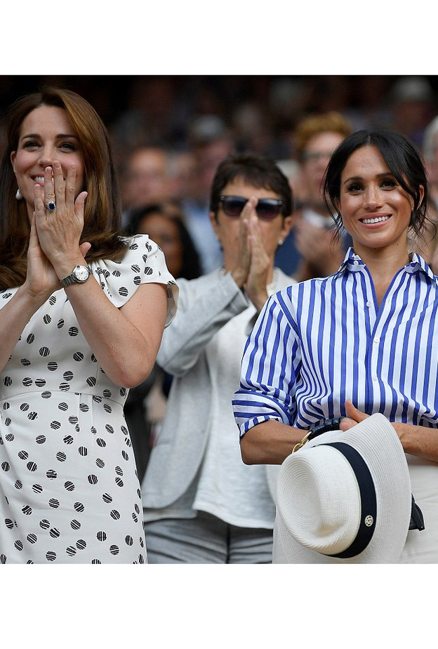كيت ميدلتون‎ ‎وميغان ماركل متألقين خلال حضورهن بطولة ويمبلدون للتنس