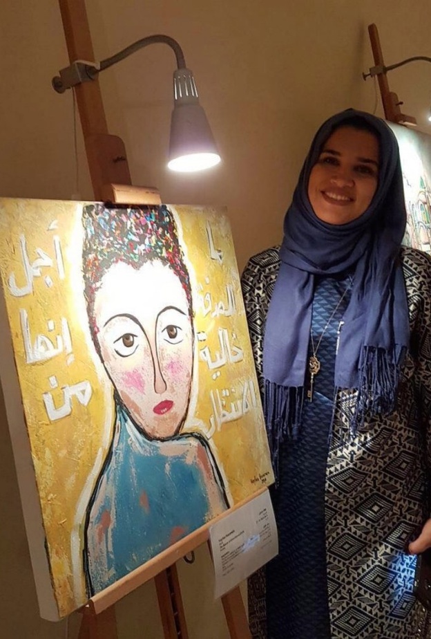 لوحة من اعمال هيفاء لقيادة المرأة