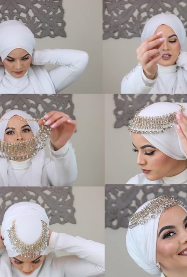 لفة حجاب مميزة مع اكسسوار ناعم