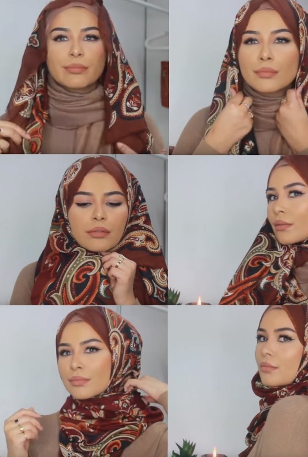  لفة عصرية بالاسكارف المربع