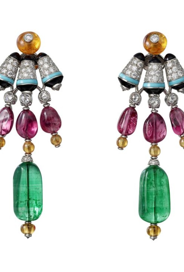 أقراط بولغاري من الترومالين والجمشت