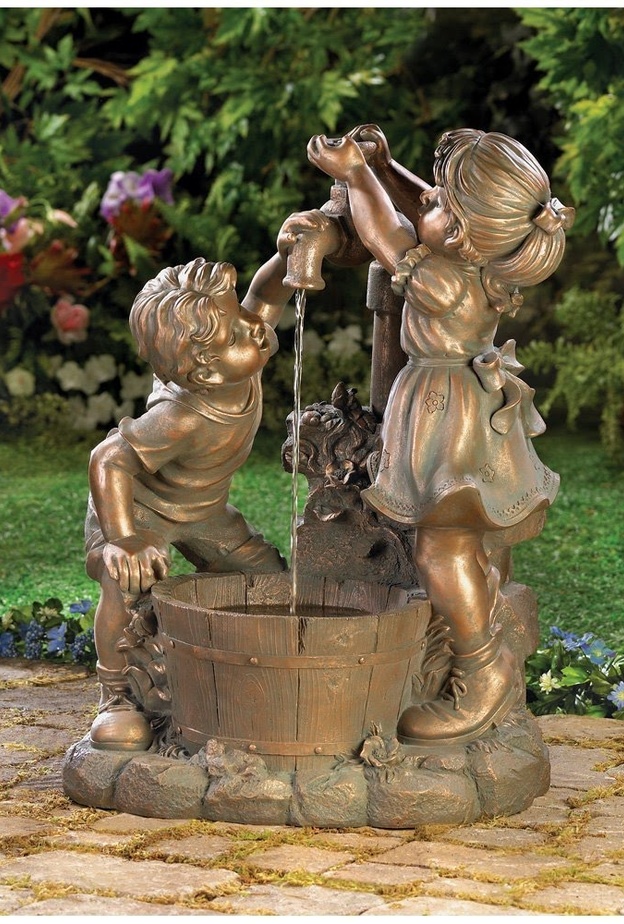 تصميم نافورة فني لحديقة منزل مميزة