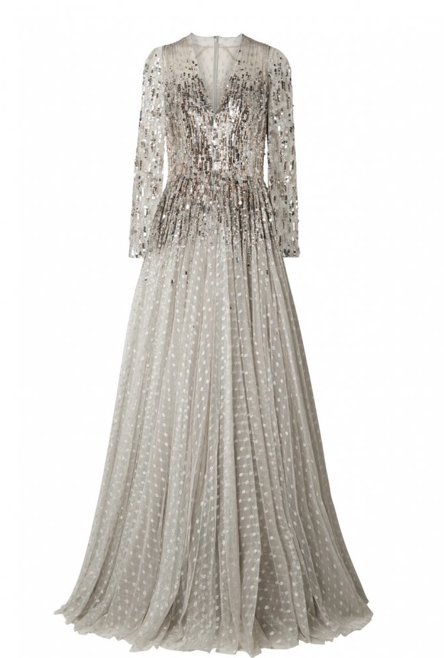 فستان من NAEEM KHAN بقماش من الشيفون المشكوك 