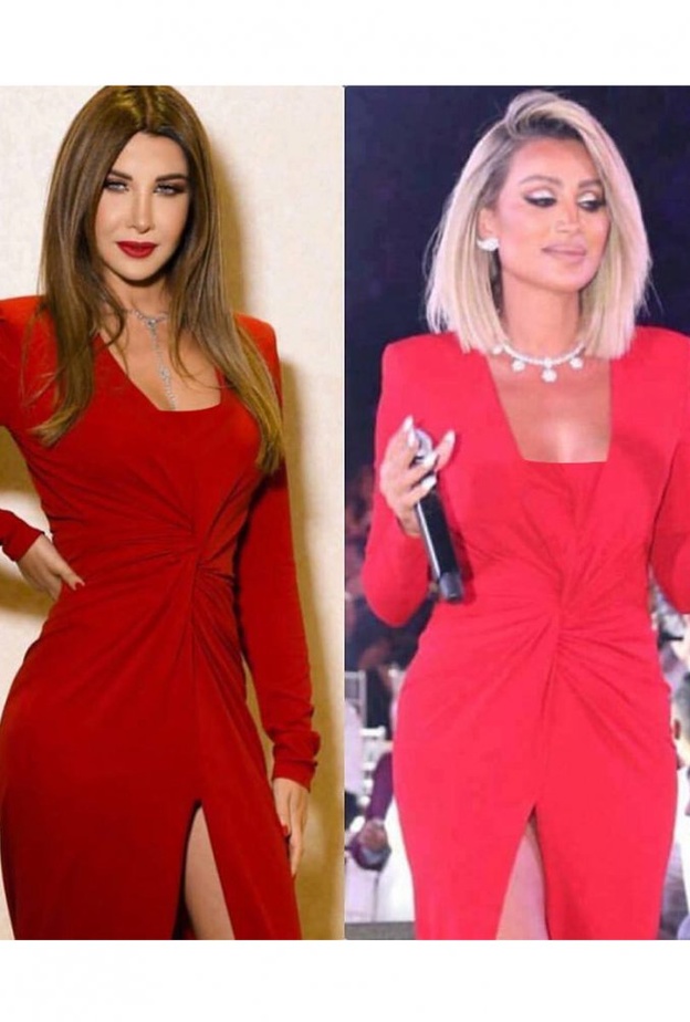من بدت أجمل باللون الأحمر... مايا دياب أو نانسي عجرم؟