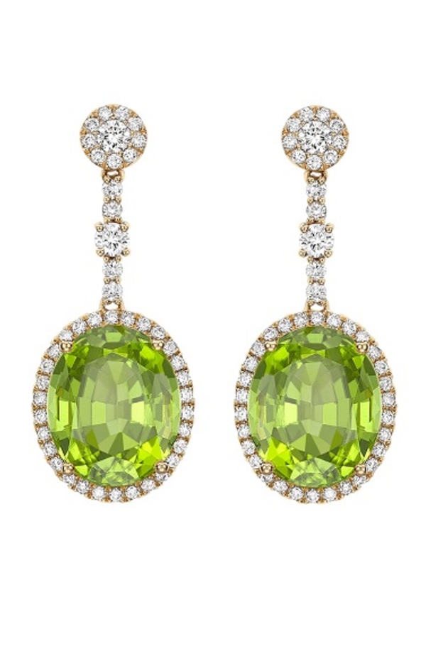  أقراط kiki mcdonough من الذهب والماس والبريدوت 