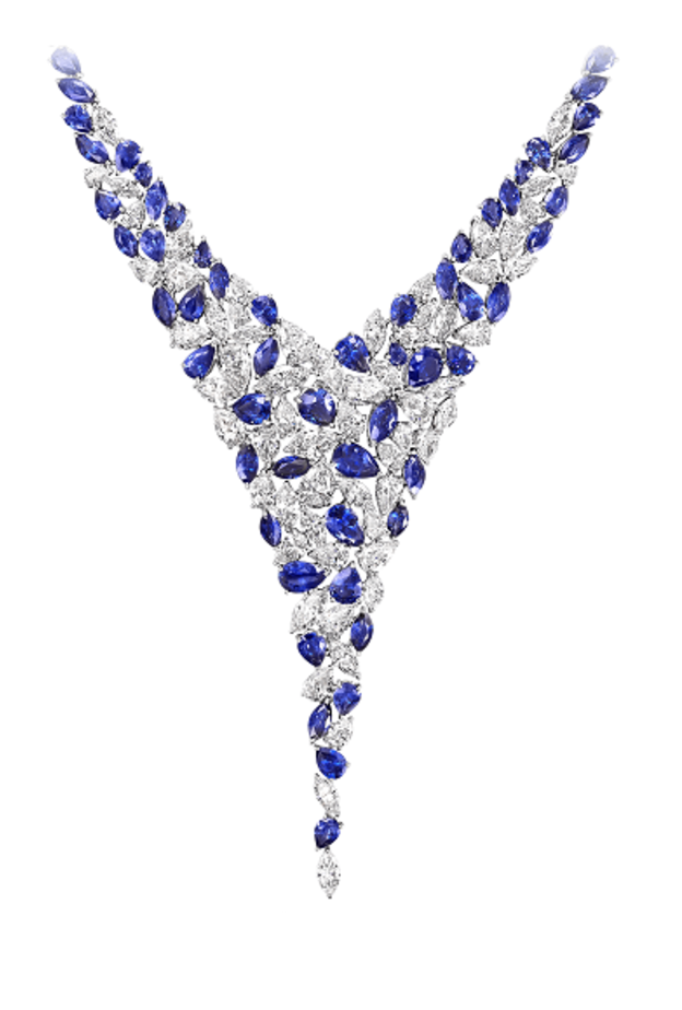 عقد غراف الماس و ياقوت أزرق 