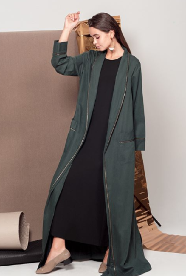 Haal inc الصورة الرئيسية - عباية باللون الزّيتي الأكثر رقيّ وأناقة وهو من بين أجمل الألأوان الخريفية