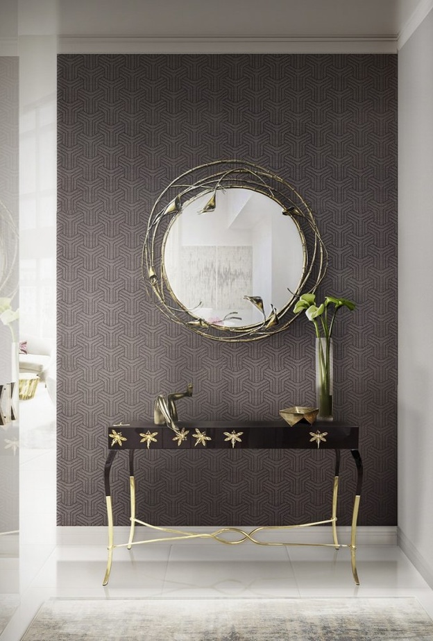 قطعة فنية مصممة من مجموعة مرايا لديكورات حوائط مودرن