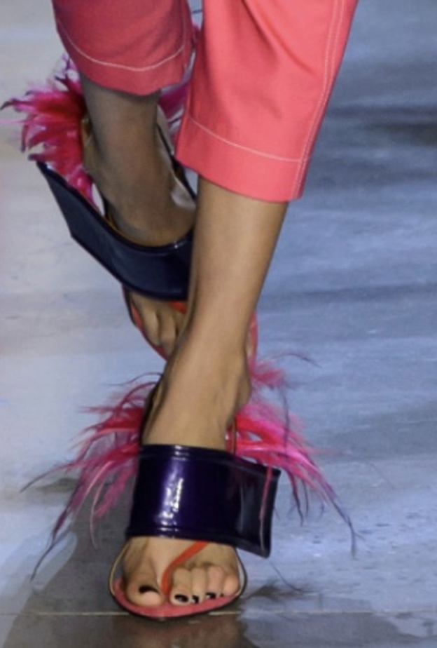 Feather shoes runway 2019