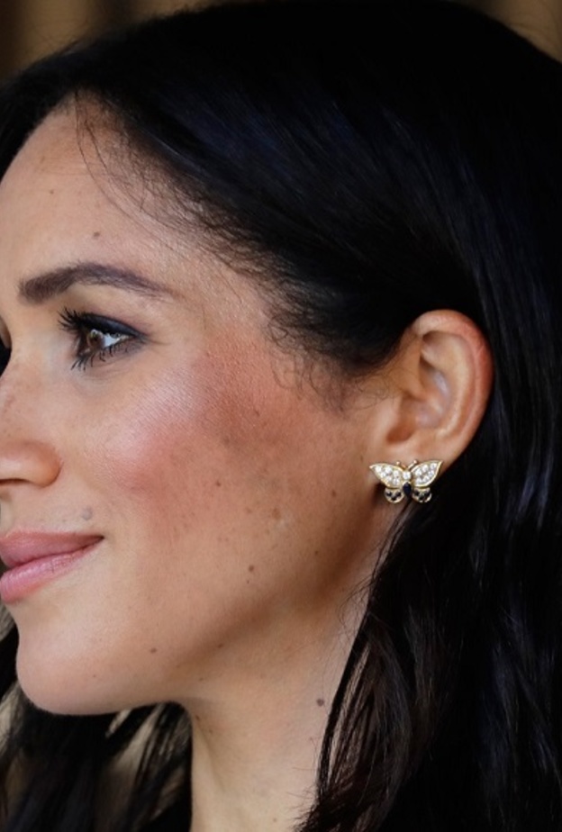 ميغان ماركل ترتدي أقراط الفراشة من مجوهرات الأميرة ديانا 