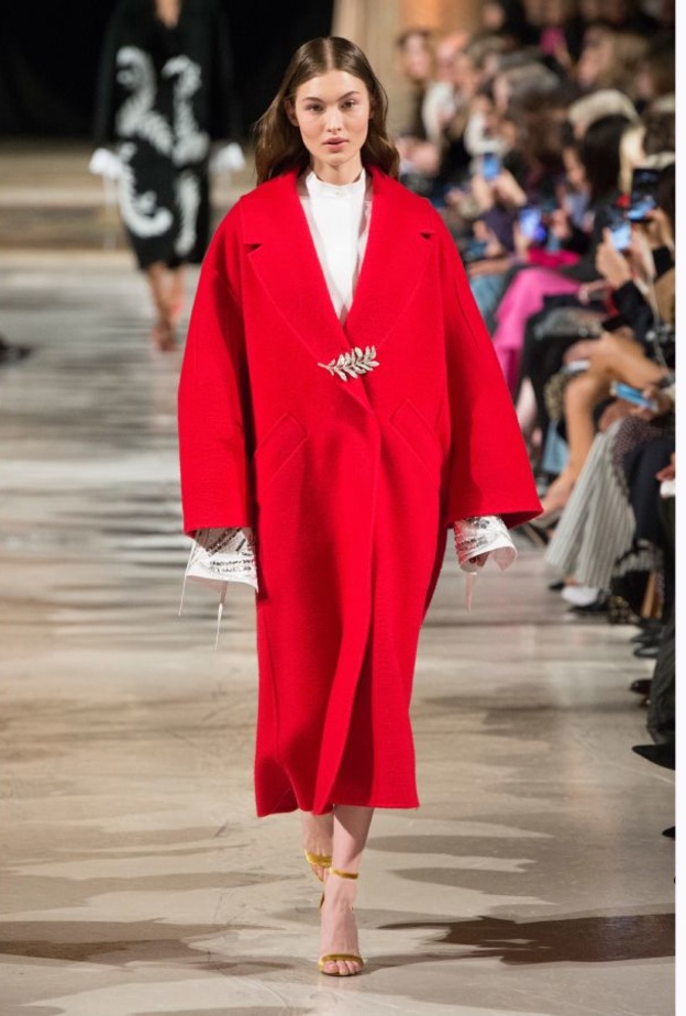 Christopher Kane معطف رمادي طويل من