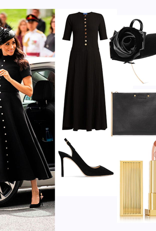 أسلوب ملكي فاخر بالفستان الميدي الأسود