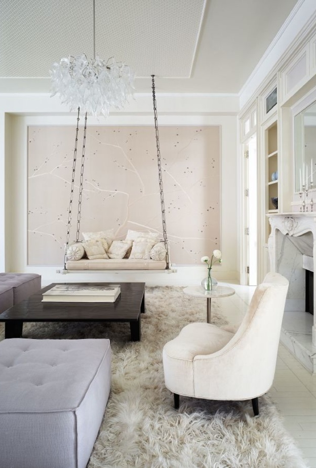 غرفة معيشة بطلة Games of throne الممثلة Emilia Clarkes بسيطة وعصرية