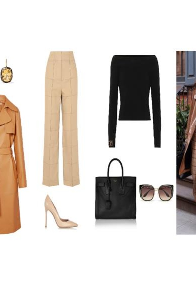 أسلوب راقي وأنيق بالمعطف العسلي على طريقة أمل كلوني