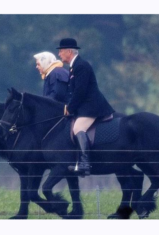 الملكة إليزابيث تُمارس هوايتها المفضلة بركوب الخيل في قلعة وندسور