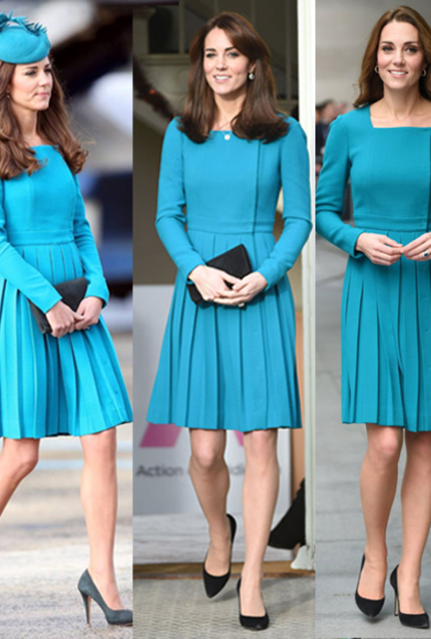  كيت ميدلتون ‏kate Middleton‏ بدت ساحرة بالفستان الأزرق بتوقيع اميليا ويكستيد ‏Emilia Wickstead‏ 