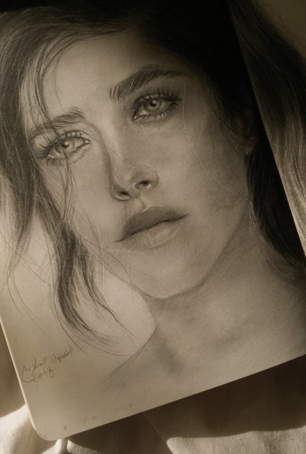 احدى رسومات الفنانة الهنوف السلامة