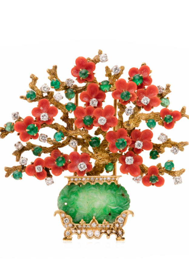 اسوارة ذهب وماس وزمرد وياقوت من مزاد كريستيز Jewels Online