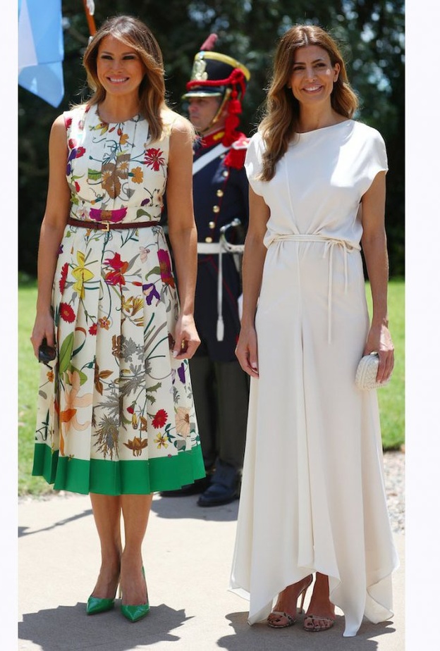 ميلانيا ترامب برفقة السيدة الأرجنتينية الأولى جوليانا عواضة في قمة ‏G20 summit in Buenos ‎Aires