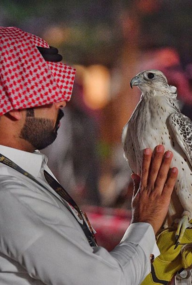 الاطفال في معرض الصقور والصيد