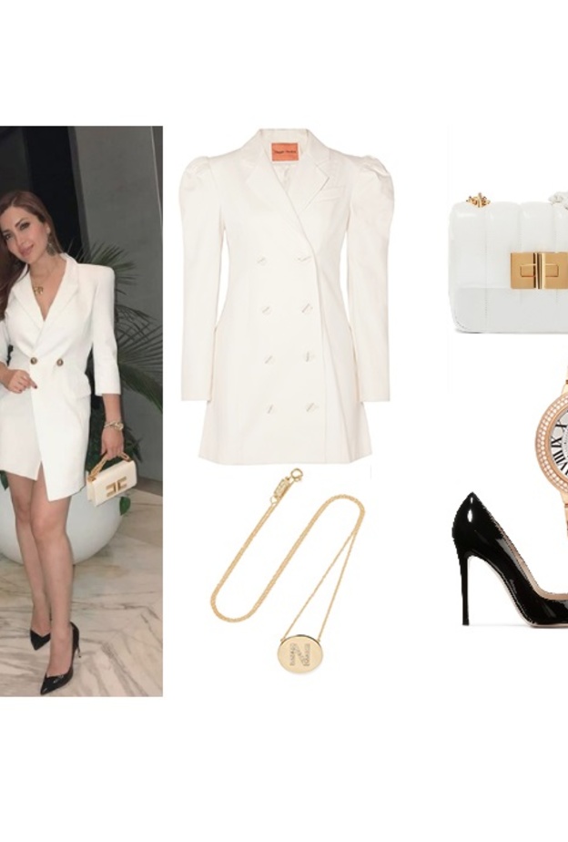 نسقي اطلالة عصرية في فستان البليزر الأسود بأسلوب سيرين عبد النور