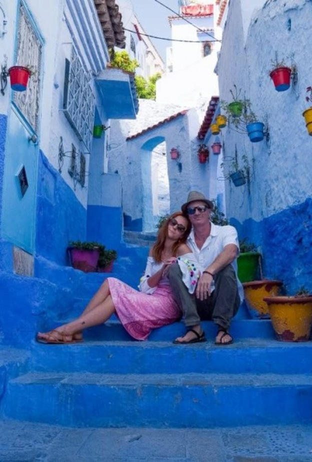 عيشا الحلم الازرق خلال شهر العسل في شفشاون المغرب