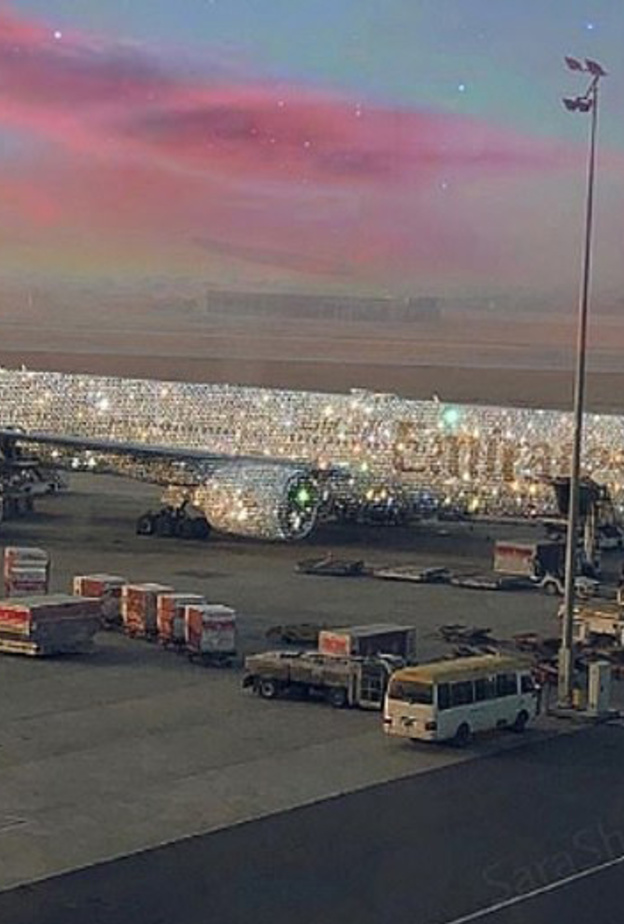 صورة طائرة إماراتية مغطاة بالماس تشعل مواقع التواصل الاجتماعي