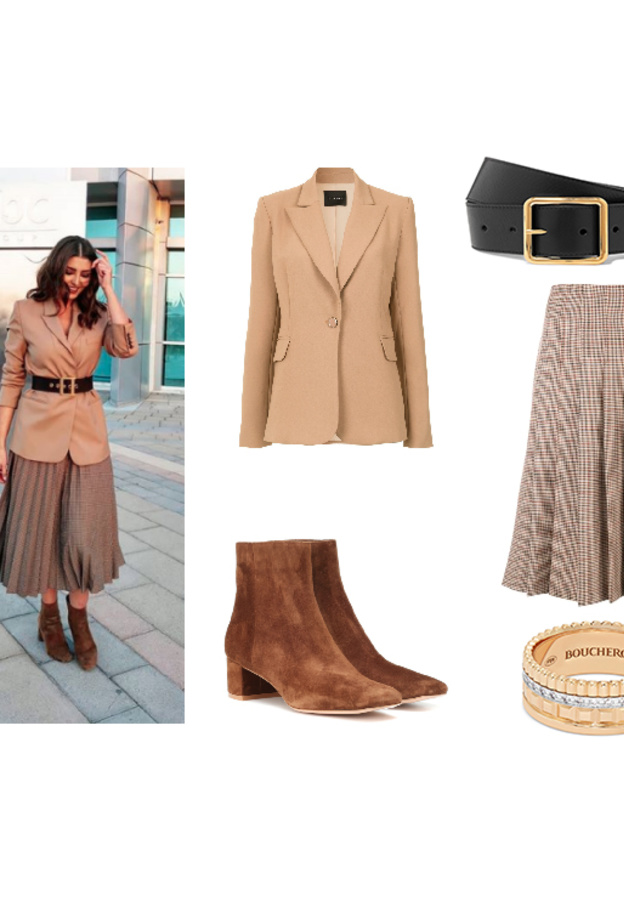 تنسيق عصري للبليزر مع الحزام بأسلوب بثينة الرئيسي