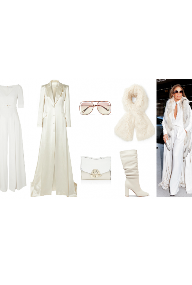 الأبيض الجذاب بأسلوب شتوي فاخر مستوحى من جينيفر لوبيز