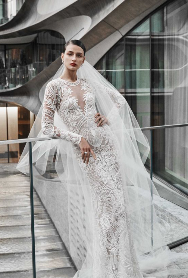 الأكمام الطويلة تزين فستان زفافك الشتوي