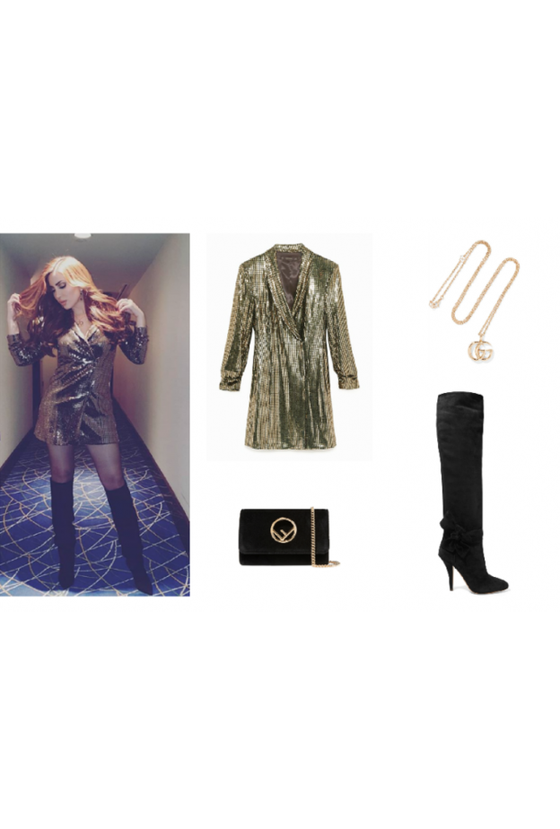 ميريام فارس في تنسيق أنيق باللون الأبيض مع الجزمة العالية