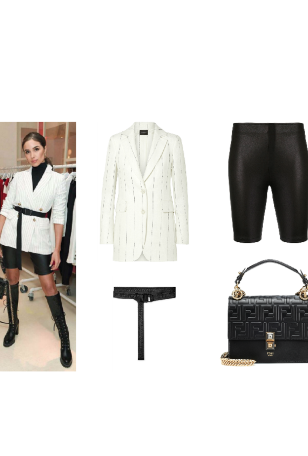 لوك عصري اعتمدته أوليفيا كولبو بالشورت والبليزر الأبيض