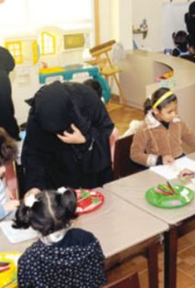 جانب من مركز رياض الأطفال الذي أنشأته طرفة آل زرعة