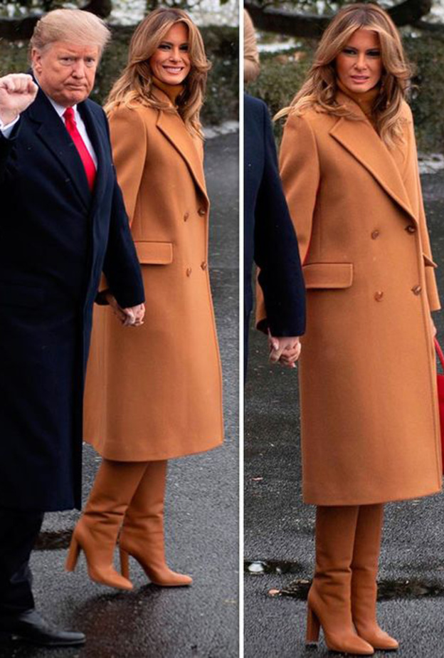 هل أعجبك معطف ميلانيا ترامب في إطلالتها الأخيرة برفقة دونالد ترامب؟