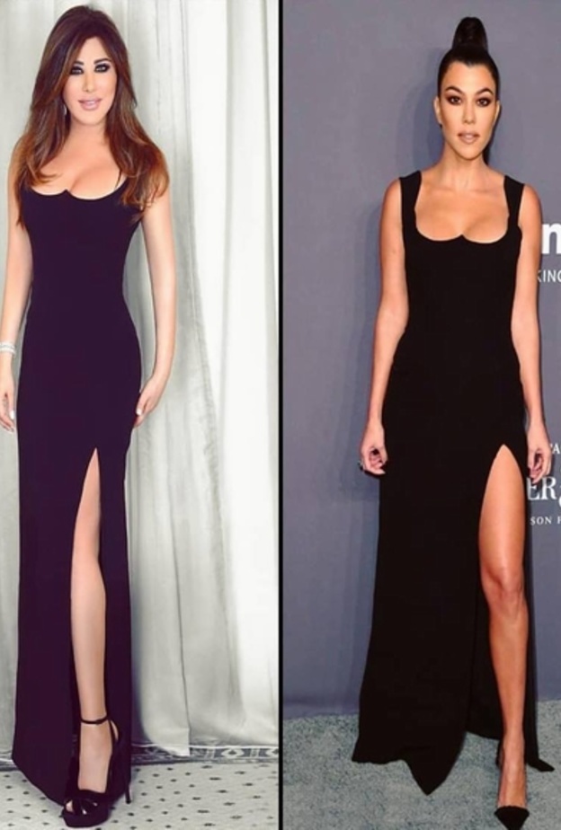 من بدت أجمل باللون الأسود كورتني كارداشيان أو نجوى كرم