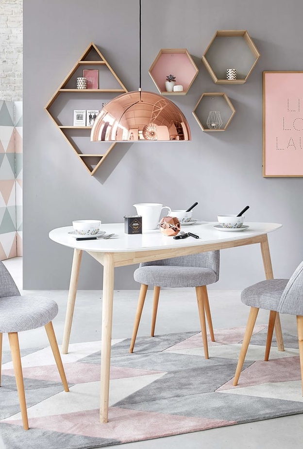 ورق جدران غرفة النوم بالنقشات الهندسية