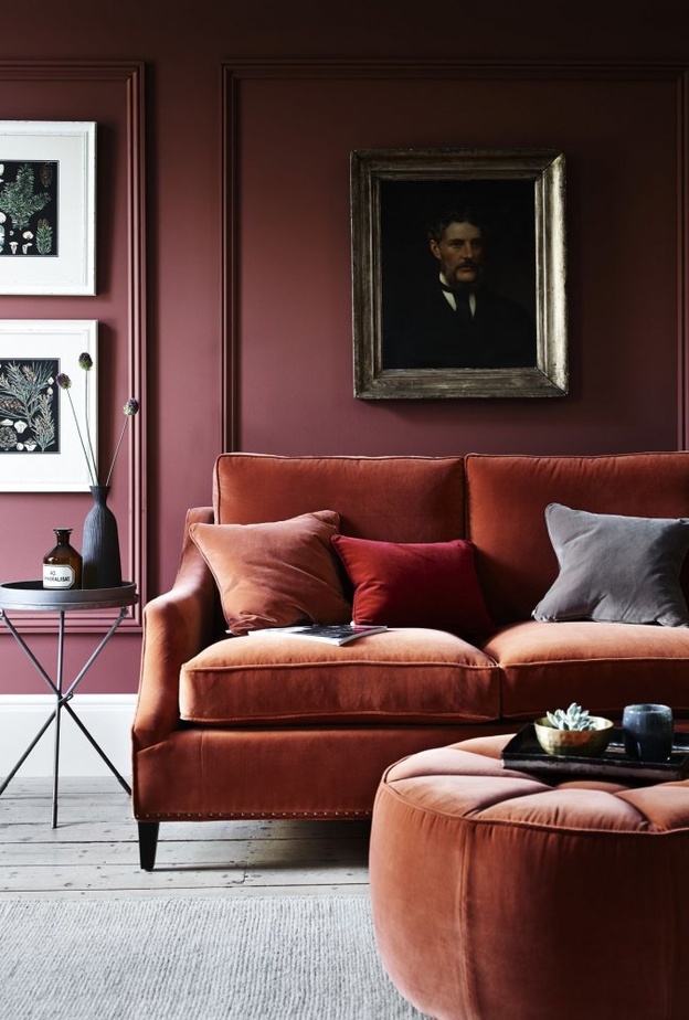 تصميم كنب غرفة المعيشة بالألوان الباستيل