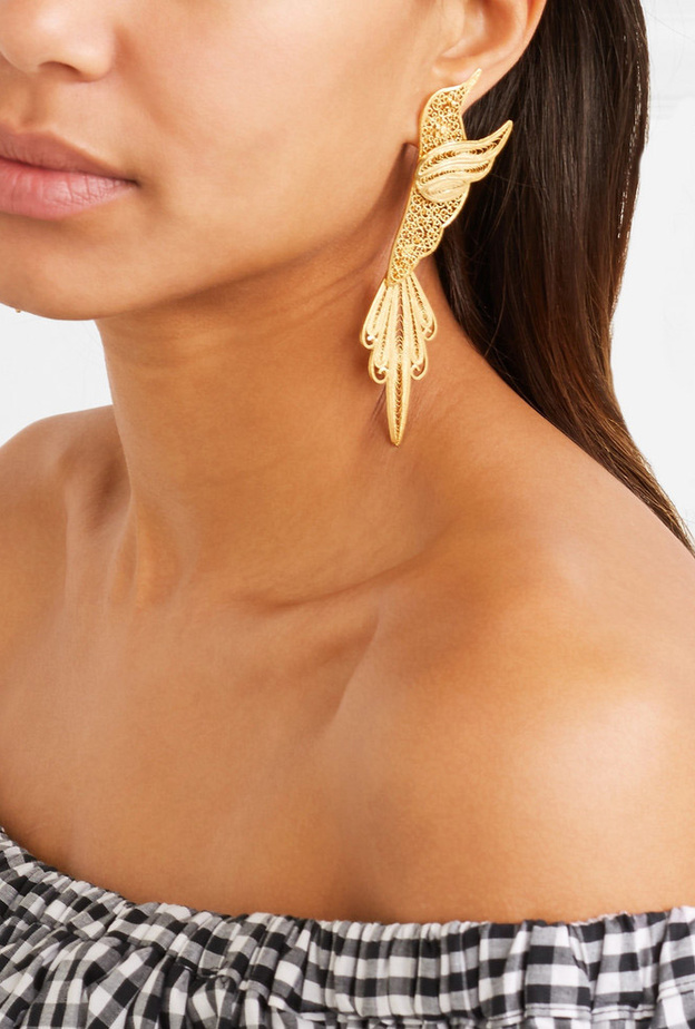 Chloé أقراط ذهبية عصرية من