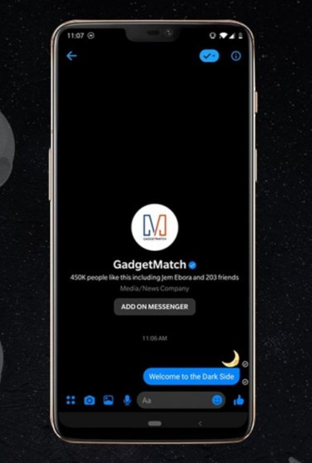 الوضع المظلم على ماسنجر يحافظ على صحة العين و يوفر طاقة البطارية