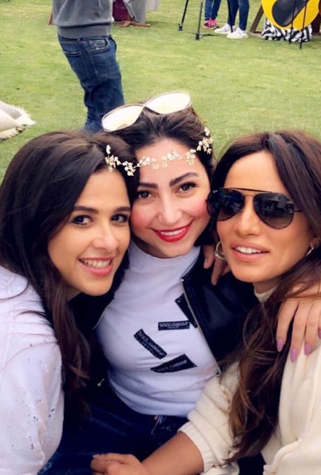 ياسمين عبد العزيز ومنى زكي وزينة في عيد ميلاد نجل بوشي