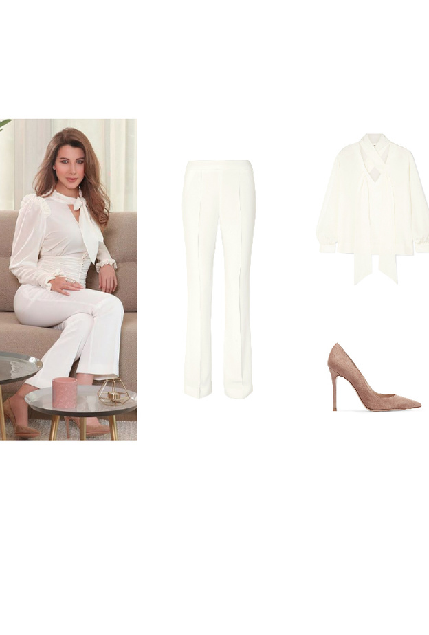 تنسيق أنيق وشبابي في البنطلون الأبيض بأسلوب آن هاثاواي