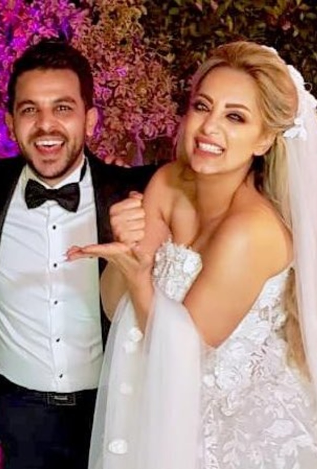 مي حلمي ومحمد رشاد في حفل زفافهما