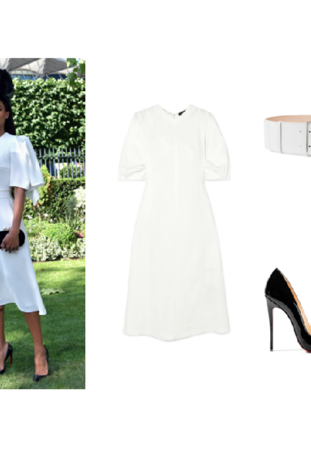 سيارا في اطلالة راقية بالفستان الأبيض