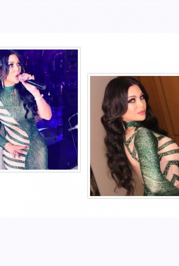 هيفا وهبي بالفستان نفسه في مناسبتين مختلفتين