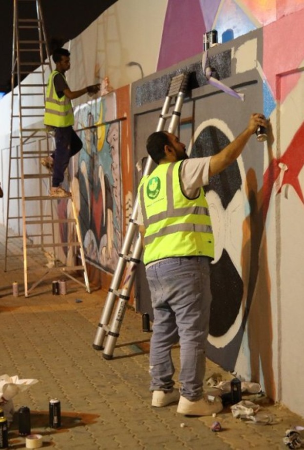 انطلاق فعالية تجميل الجداريات في الرياض 