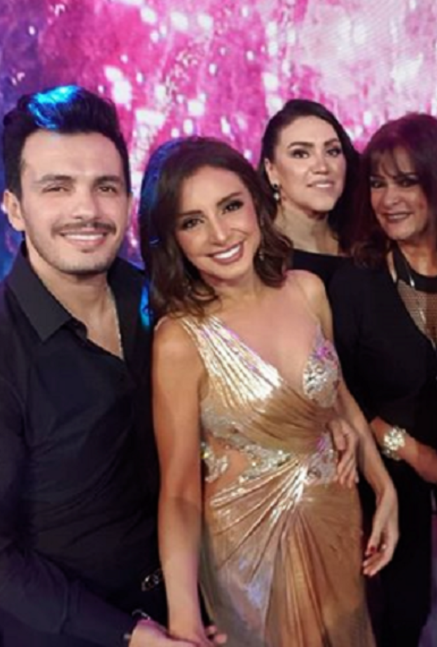 انغام وزوجها في حفل اطلاق البومها