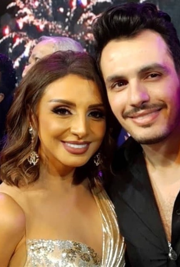 أنغام مع زوجها اثناء حفل توقيع البومها