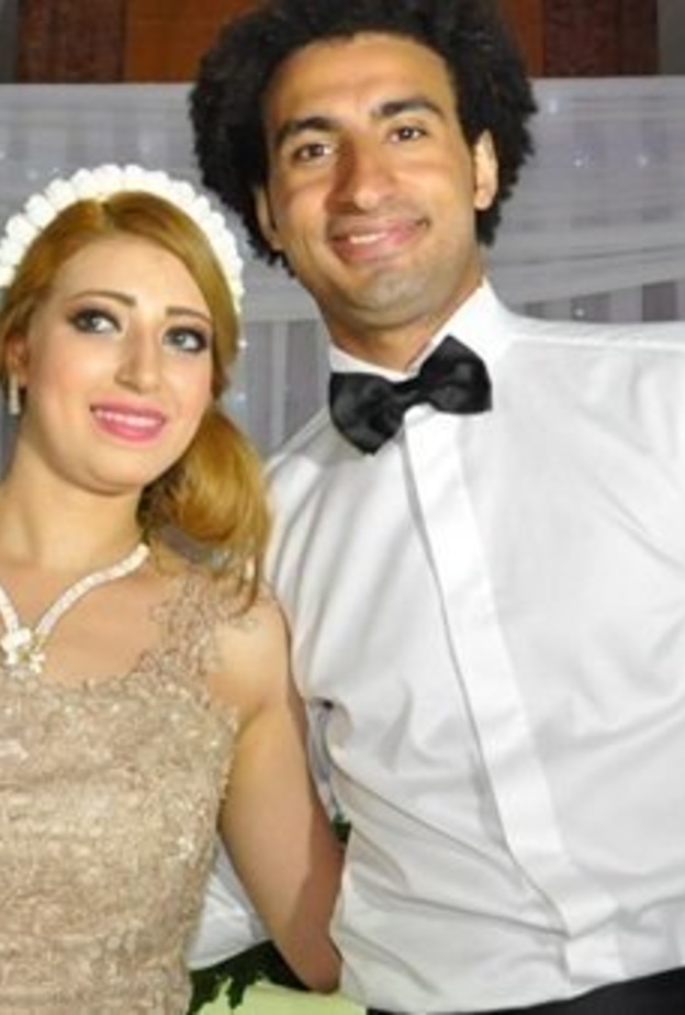 ندي محمود وعلى ربيع فى حفل زفافهما